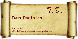 Tusa Dominika névjegykártya